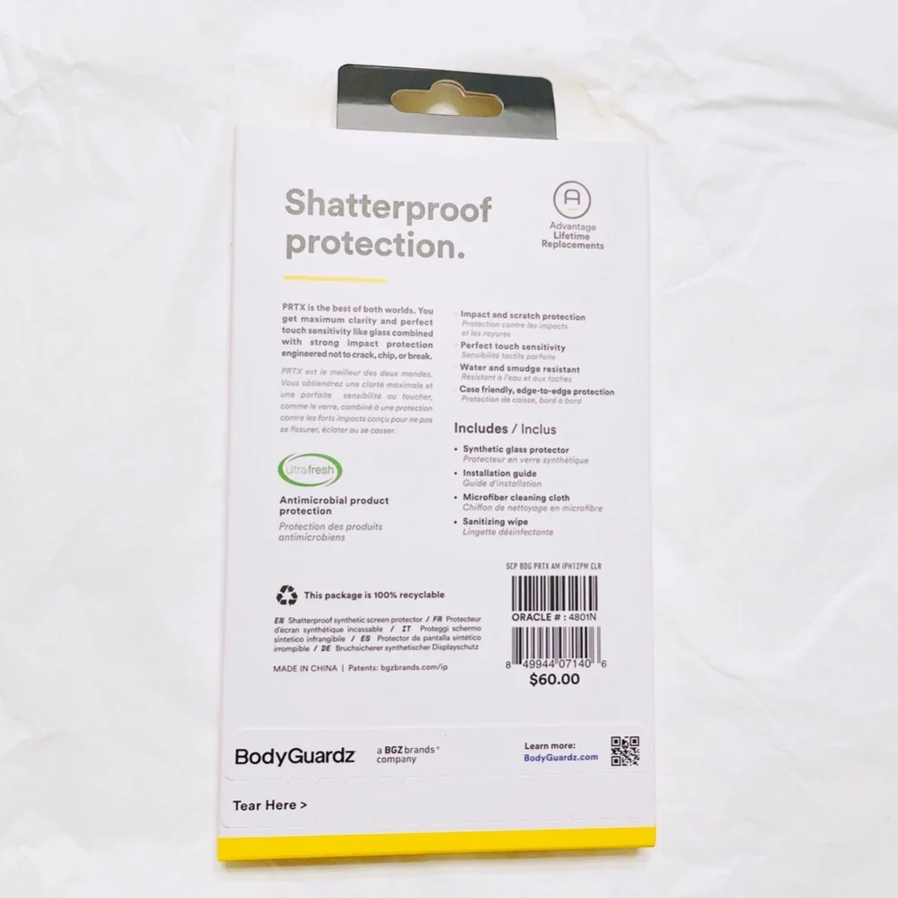 NEW Body Guardz iPhone 12 Pro Max PRTX Screen Protector NIB